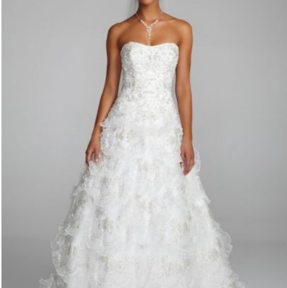 David's Bridal Scalloped Wedding Dress